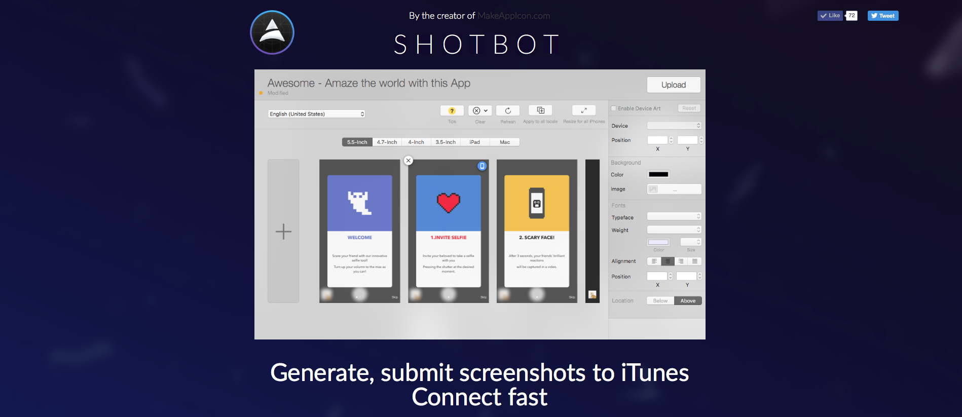 Shotbot landing page screenshot