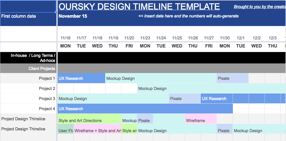 OURSKY Design Timeline Template