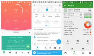 android UI calorie intake app